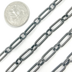 Load image into Gallery viewer, Black Rhodium Matt Sterling Silver Paperclip Chain