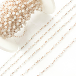 Load image into Gallery viewer, White Moonstone Rose Gold Plated Wire Chain