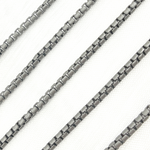 Load image into Gallery viewer, Black Rhodium Matt Sterling Silver Box Link Chain