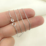 Load image into Gallery viewer, 14K Solid White Gold Wheat Chain
