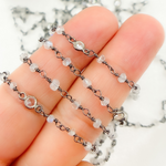 Load image into Gallery viewer, Rainbow Moonstone Oxidized Wire Chain.