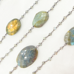 Load image into Gallery viewer, Labradorite Oxidized Wire Chain.