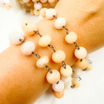 Load image into Gallery viewer, Pink Opal Oxidized Wire Chain.