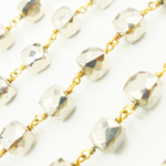 Load image into Gallery viewer, Steel Pyrite Cube Shape Gold Plated Wire Chain