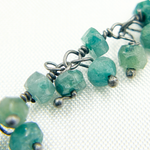Load image into Gallery viewer, Emerald Cluster Dangle 3.5mm Oxidized Wire Chain