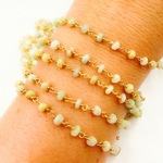 Load image into Gallery viewer, Coated Cats Eye Gold Plated Wire Chain.