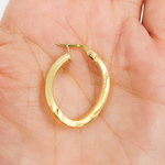 Load image into Gallery viewer, 14K Solid Gold Flat & Twisted Hoop Earrings.