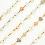 Load image into Gallery viewer, Multi Moonstone Gold Plated 925 Sterling Silver Wire Chain