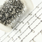 Load image into Gallery viewer, White Topaz & CZ Dangle Oxidized Wire Chain