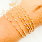 Load image into Gallery viewer, Coated Red Quartz Gold Plated Wire Chain.