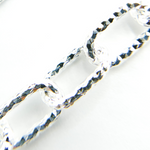 Load image into Gallery viewer, Sterling Silver Round Diamond Cut Paperclip Chain