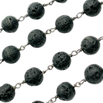 Load image into Gallery viewer, Lava Gemstone Round Shape Wire Chain.