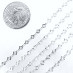 Load image into Gallery viewer, Sterling Silver Hammered Diamond Shape Link Chain