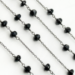 Load image into Gallery viewer, Black Spinel Oxidized Connected Wire Chain.