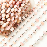 Load image into Gallery viewer, Pink Opal Oxidized Wire Chain
