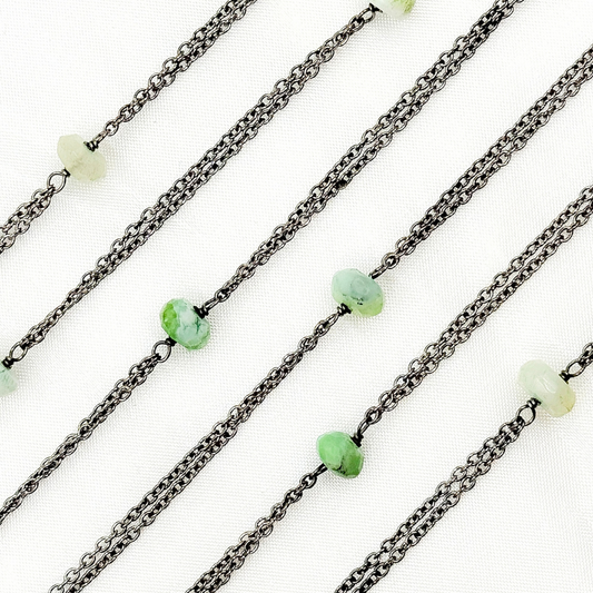 Peruvian Opal Double Oxidized Connected Wire Chain.