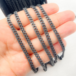 Load image into Gallery viewer, Black Rhodium Matt 925 Sterling Silver Curb Chain