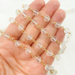 Load image into Gallery viewer, Crystal Round Gold Plated Wire Chain.