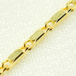 Load image into Gallery viewer, Solid Yellow Gold Diamond Cut Bars Link Chain by Foot