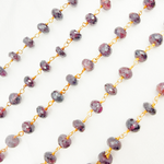 Load image into Gallery viewer, Garnet Gold Plated Wire Chain.