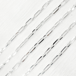 Load image into Gallery viewer, 925 Sterling Silver Paperclip Diamond Cut Link Chain