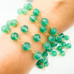 Load image into Gallery viewer, Green Onyx Gold Plated Wire Chain