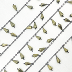 Load image into Gallery viewer, Pyrite Drop Dangle Oxidized Wire Chain.