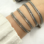 Load image into Gallery viewer, Oxidized Sterling Silver Solid Double Curb Chain