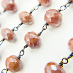 Load image into Gallery viewer, Coated Peach Quartz Oxidized Wire Chain