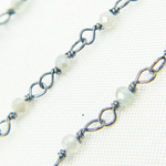 Load image into Gallery viewer, Coated Green Moonstone Oxidized Wire Chain.