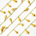 Load image into Gallery viewer, Golden Pyrite Drop Dangle Gold Plated Wire Chain.