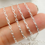 Load image into Gallery viewer, 925 Sterling Silver Diamond Cut Paperclip Link Chain.