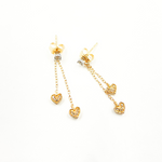 Load image into Gallery viewer, 14K Solid Gold and Diamonds Rectangle Earrings.