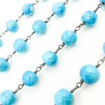 Load image into Gallery viewer, Turquoise Round Shape Oxidized Wire Chain