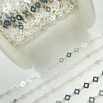 Load image into Gallery viewer, Sterling Silver Patterned Diamond Shape Link Chain