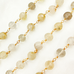 Load image into Gallery viewer, Golden Rutile Beads Gold Plated Wire Chain
