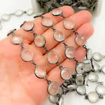 Load image into Gallery viewer, Crystal Round Shape Bezel Oxidized Wire Chain
