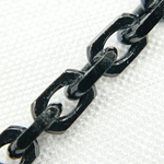 Load image into Gallery viewer, Z90BS. Black Rhodium Shinny Silver Rectangle Diamond Cut Heavy Cable