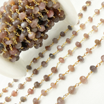 Load image into Gallery viewer, Chocolate Moonstone Gold Plated Wire Chain