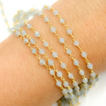 Load image into Gallery viewer, Aquamarine Gold Plated Wire Chain