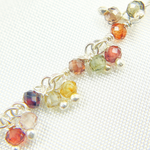 Load image into Gallery viewer, Multi Tunduru Sapphire Cluster Dangle 925 Sterling Silver Wire Chain.