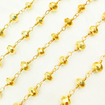 Load image into Gallery viewer, Golden Pyrite Faceted Rondel Oxidized Wire Chain