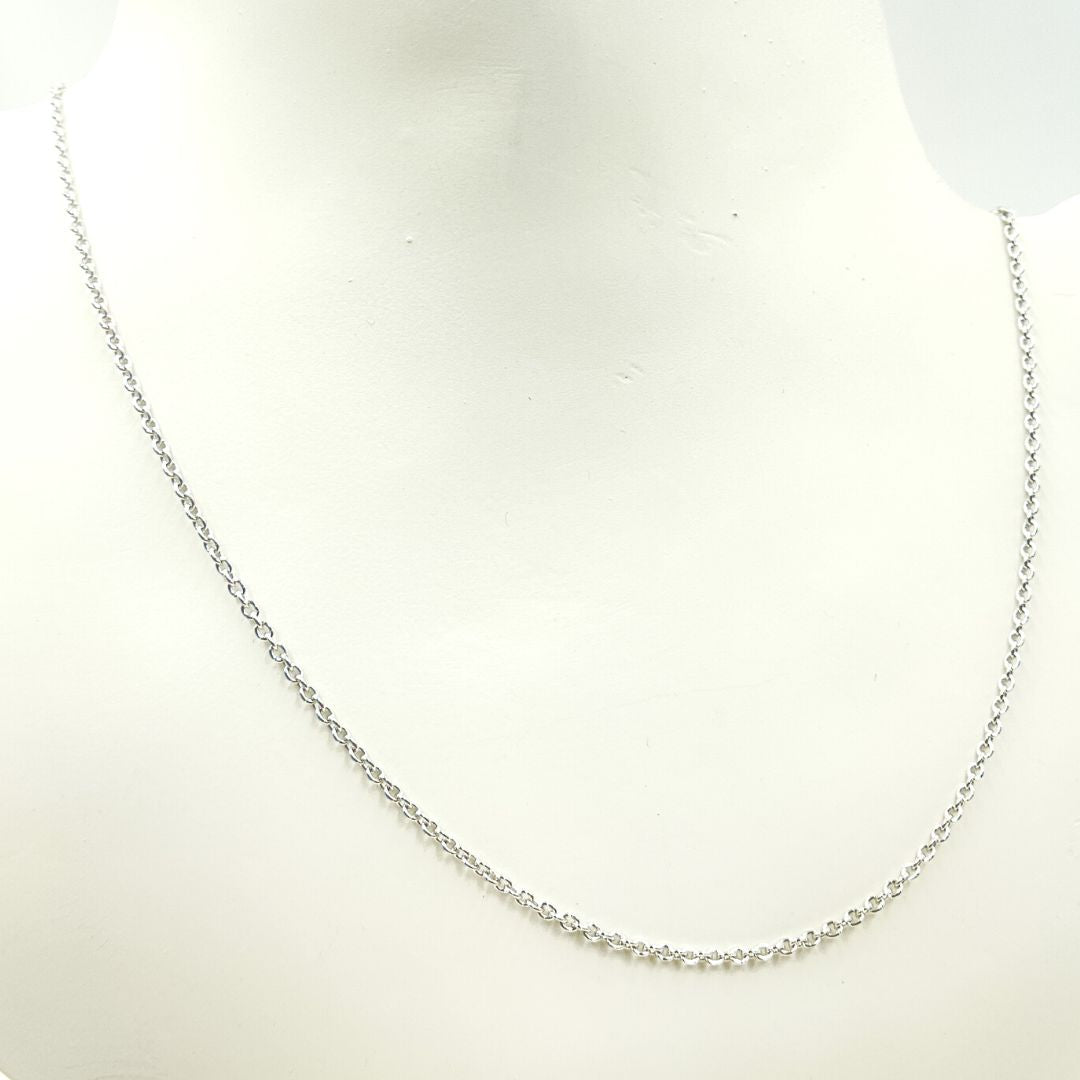 14K Solid White Gold Wheat Chain