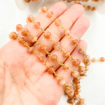 Load image into Gallery viewer, Sunstone Smooth Gold Plated 925 Sterling Silver Wire Chain