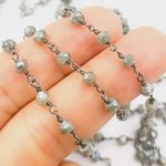 Load image into Gallery viewer, Coated Labradorite Oxidized 925 Sterling Silver Wire Chain