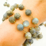 Load image into Gallery viewer, Labradorite Round Shape Gold Plated Wire Chain