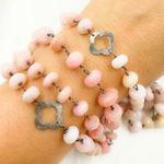 Load image into Gallery viewer, Pink Opal with Marquis Shape Oxidized Wire Chain