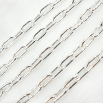 Load image into Gallery viewer, V176SS. 925 Sterling Silver Smooth Hollow Paperclip Link Chain