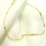 Load image into Gallery viewer, 14K Solid Gold Flat Paperclip Chain