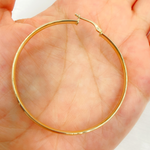 Load image into Gallery viewer, 14K Solid Gold Hollow Smooth Hoop